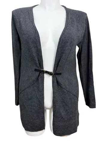 Ellen Tracy Merino Wool Gray Belted Cardigan Sweater Women’s L