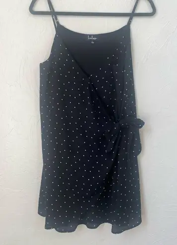 Lulus Lulu’s Dot’s going on? Black polka dot wrap dress size L - Image 3