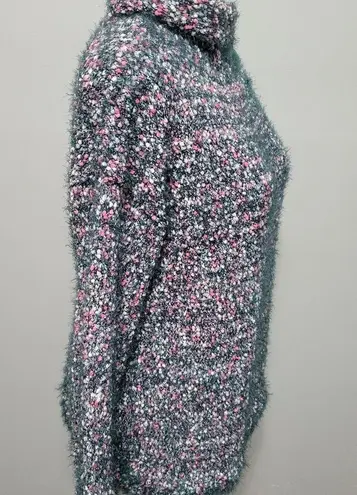 Loft 6.  Outlet jade confetti eyelash turtleneck sweater size medium - Image 4