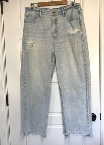 American Eagle Highest Rise 90s Boyfriend Jeans Cotton‎ Denim Size 14 Distressed