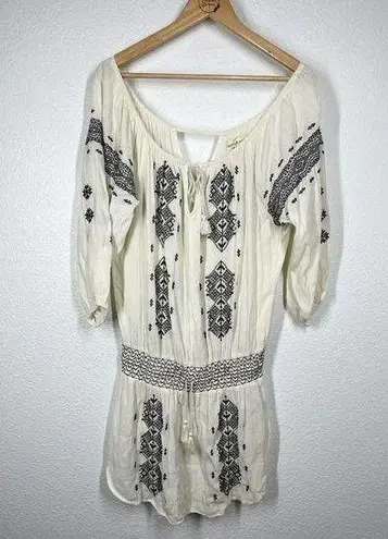 Denim & Supply Ralph Lauren XS Off The Shoulder Peasant Mini Dress Embroidered