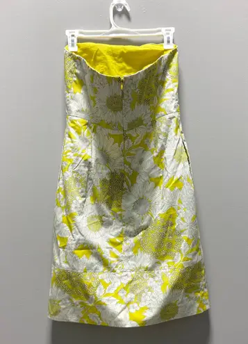 J.Crew  Strapless Yellow Floral Mini Dress 