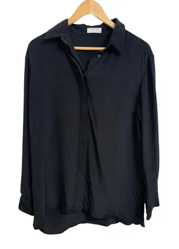 Babaton Aritzia Academy silk button up blouse in black size Small #92287 $148