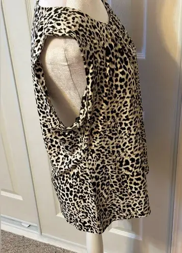 Calvin Klein Animal Print Sleeveless Shale Blouse  Size XL