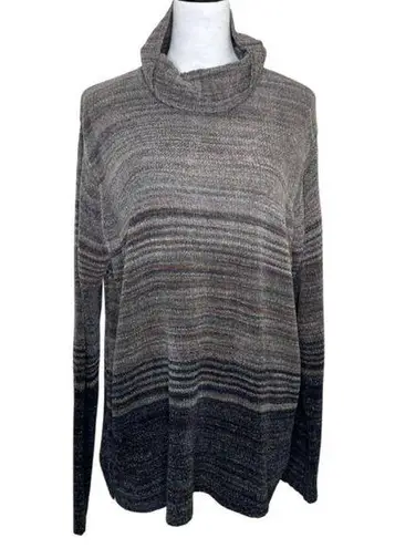 White Stag Women's Block Long Sleeve Turtle Neck Chenille Modest Sweater Sz XL