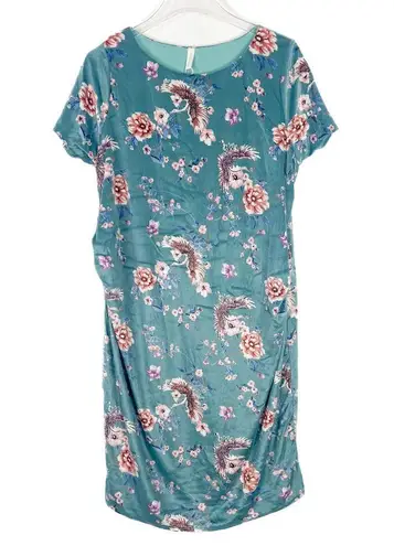 Pinkblush NWT Floral Velvet Short Sleeve Maternity Dress Turquoise Size XL NEW D