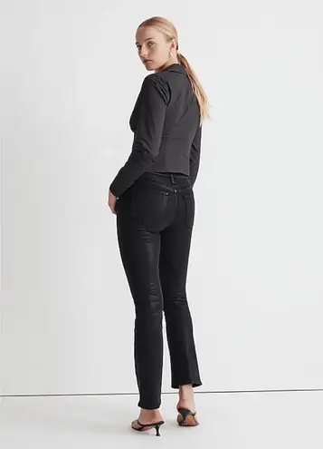 Madewell Mid Rise Kick Out Jean in True Black Coated 33