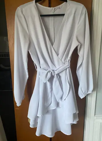 White Long Sleeve Dress Size M