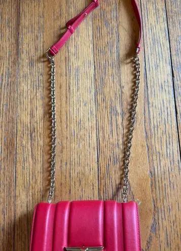 Ferragamo Gancini Mini Leather Shoulder Bag, Red