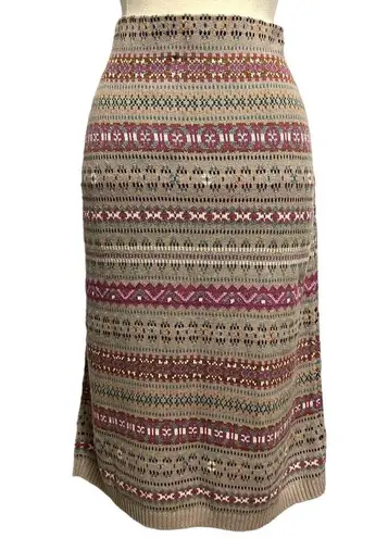 Ralph Lauren LAUREN  Fair Isle Linen Blend Pencil Skirt size XL Women Multi $185