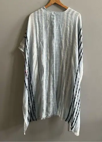 American Eagle  Boho Striped Cover Up Fringe Kimono Blue, Navy, White Size O/S