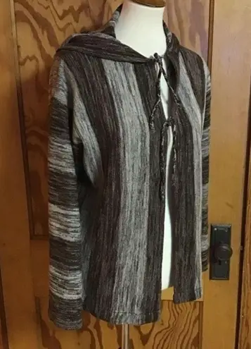 Vintage 70s space dyed bell sleeve hooded sweater Brown Size M