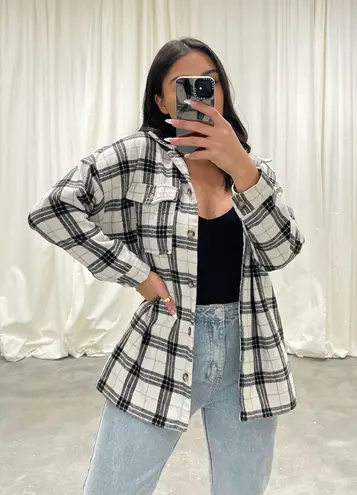 Boutique Tiger Cherry Plaid Flannel Coat