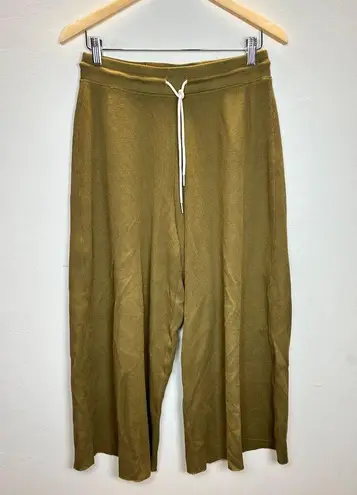 NWOT Mate Women's Size Small Olive Green Crew Neck Tee & Wide Leg Pants Set EUC