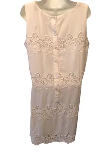 Karen Scott Gretchen Scott The Wave Sheath Dress White Sz. L Coastal Cruise Baby Shower Diva