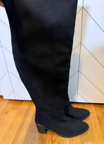 Seychelles Women’s 11 Black Faux Suede Over the Knee High Zipper Heeled Boots