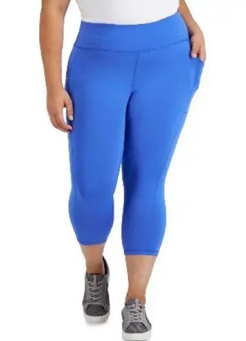 Ideology ID Crop High-Rise Side Pocket Leggings, Blue Illusion Plus Size 2X NWT