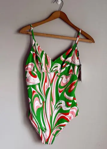 Emilio Pucci NEW Vortici-print swimsuit 46