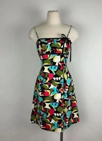 Becky & Max Retro Abstract Print Dress Bold Y2K Aesthetic Fun Flirty Size 6