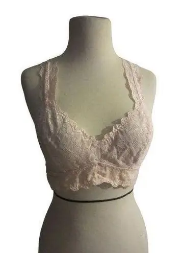 Felina Lightly Padded Wirefree Women's Lace Bralette Size M White Size M