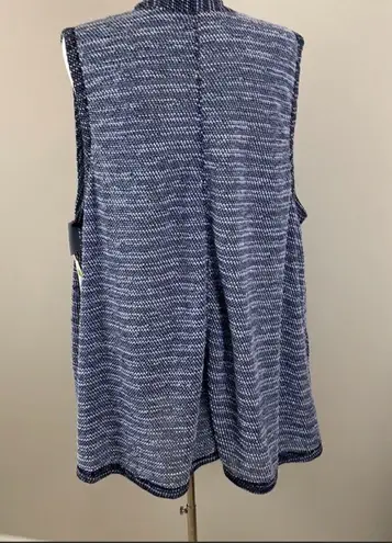 Ruby Rd . NWT BLUE BLACK WHITE SLEEVELESS JACKET 2X