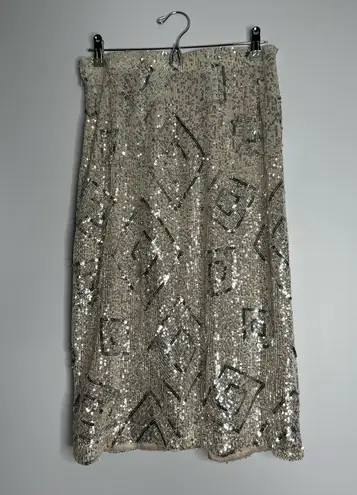 Skies Are Blue Sequin Knee Length Skirt - sz M -EUC