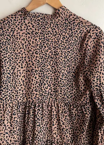 TUCKERNUCK Leopard Edith Tiered Long Sleeve Blouse