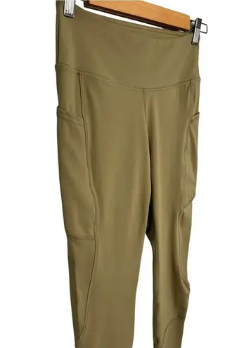 X By Gottex Core Ankle Leggings Pockets Workout Yoga Tan S