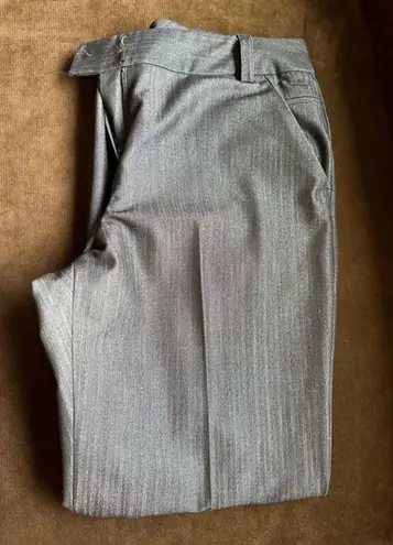 Larry Levine Gray Silver Wide Straight Leg Business attire With Pockets SZ 14