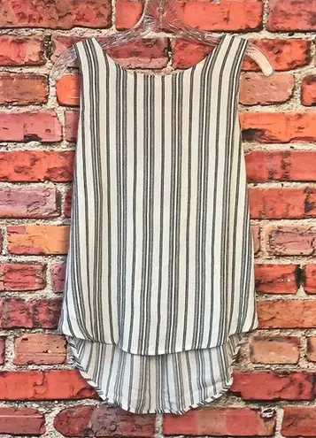 MELLODAY Black and White Stripe Open Back Sleeveless Top