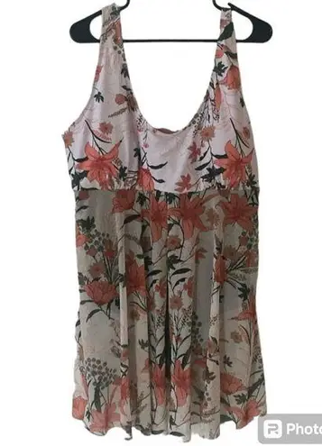 Beautiful sheer bottom built in bra size 4 XL Orange