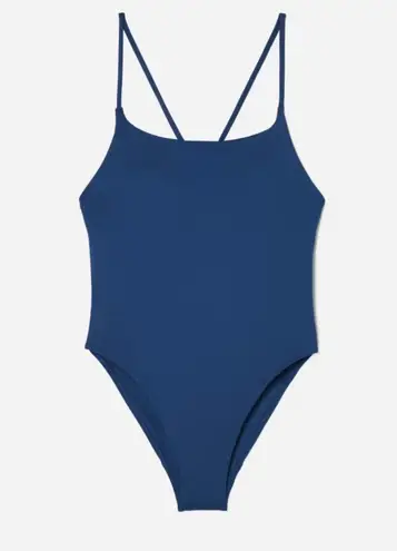 Everlane  The String One-Piece Swim Blue Swimsuit Size L