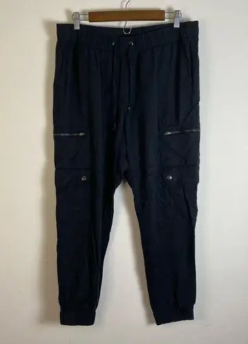 Banana Republic  Factory Size L Petite Tencel Cargo Pull On Jogger Black Stretch