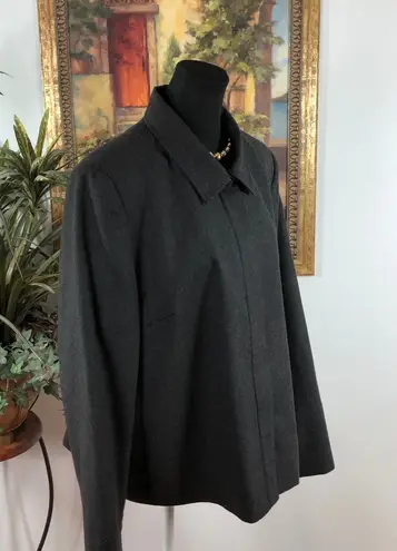 Talbots  Women Plus 100% Wool Jacket Gray Pocket Full Zip Closur Clueless Preppy - Image 1