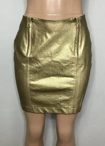 Anne Klein New.  faux gold metallic mini skirt. 4/6