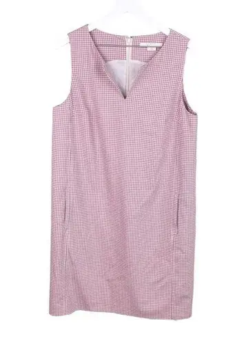 W By Worth  Pink Checkered Plaid Sleeveless Shift Dress Wool Blend Womens Size 12