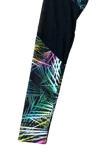 Onzie Palm Print Sheer Panel Leggings Size S/M
