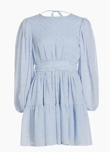 Nation Ltd LDT Goddess Clip-Dot Minidress size 4 NWT Blue gold silver