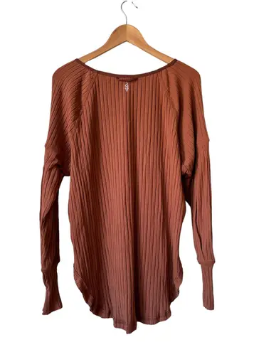 Free People Movement Free People Bella Layer Slouchy Oversized Ribbed Long Sleeve Tunic Top Size M