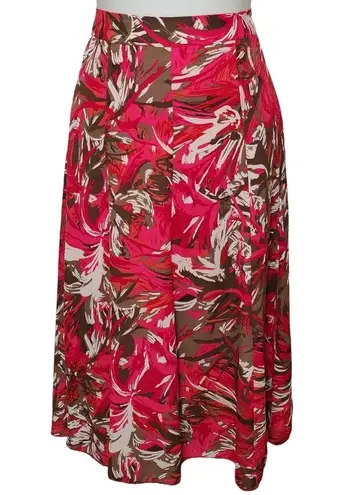 cj banks Pink & Red Abstract Floral Aline Skirt Size 0X