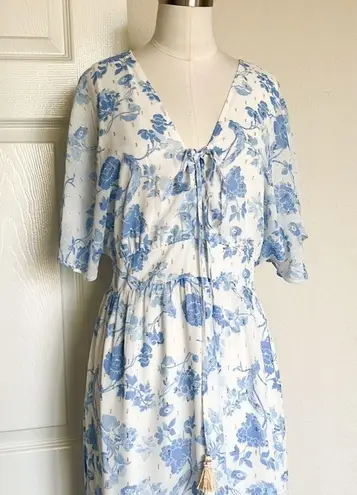 House of Harlow 1960 Floral Metallic Tiered Maxi Dress