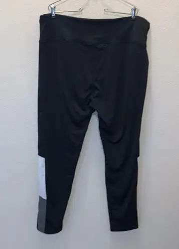 Zone Pro Woman’s 3X Black Leggings Ankle Gym Workout White grey