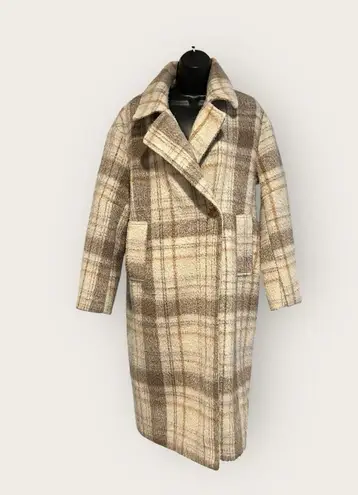 Wish The Label Natrual Plaid Empire Coat Size Large