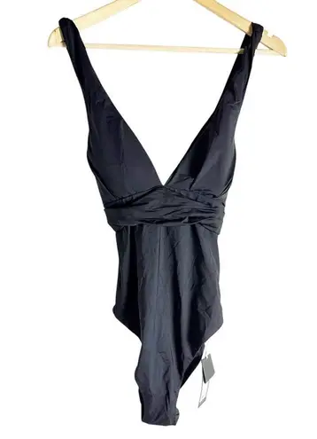 Seafolly Collective True Navy Cross Back V-Neck One Piece Swimsuit Size 14