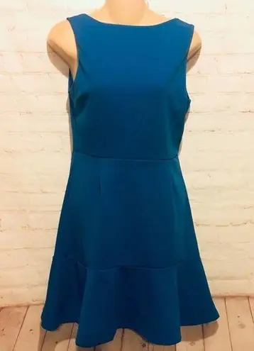 Love...Ady blue low scoop back skater dress ruffle Medium