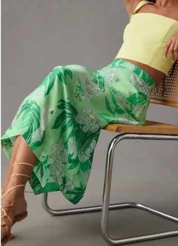 Farm Rio Satin Slip A-Line Midi Skirt, Size S