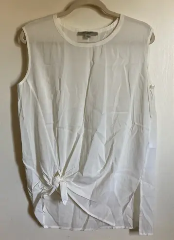 🌸All Saints White Henry Top w/Tied Knot Detail Blouse #MBG