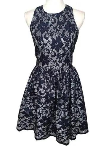 New Lord & Taylor Design Lab Women’s Navy Blue Sparkly Dress Size Large NWT
