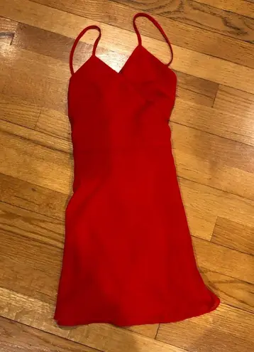 Free People New! LPA Red “Daydream” Wrap Tank Mini Dress XXS