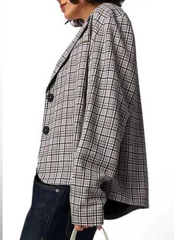 Free People NWT We The Free Cali Plaid Blazer in Dust Combo Sz XS